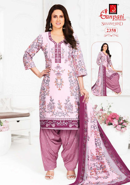 Shaan E Hind Vol 12 Ganpati Cotton Patiyala Style Suits Wholesale Price