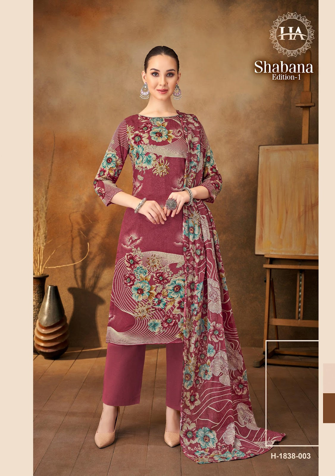 Shabana Edition 1 Harshit Fashion Viscose Rayon Karachi Salwar Suits Manufacturer India