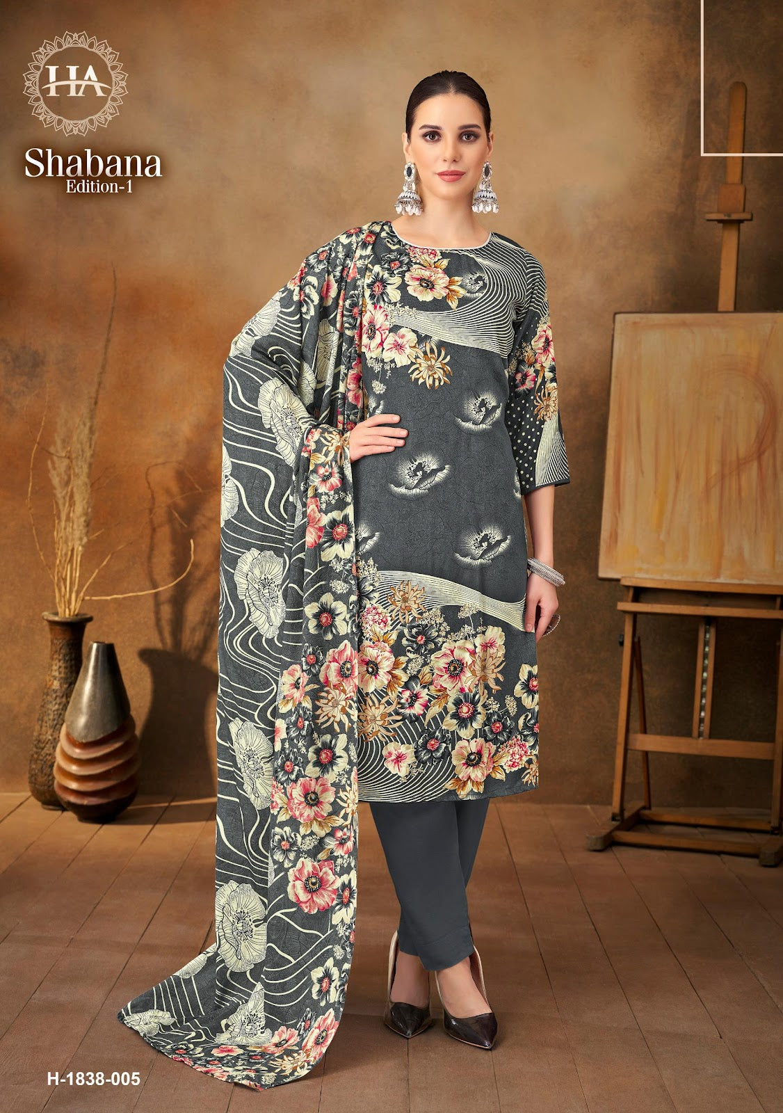 Shabana Edition 1 Harshit Fashion Viscose Rayon Karachi Salwar Suits Manufacturer India