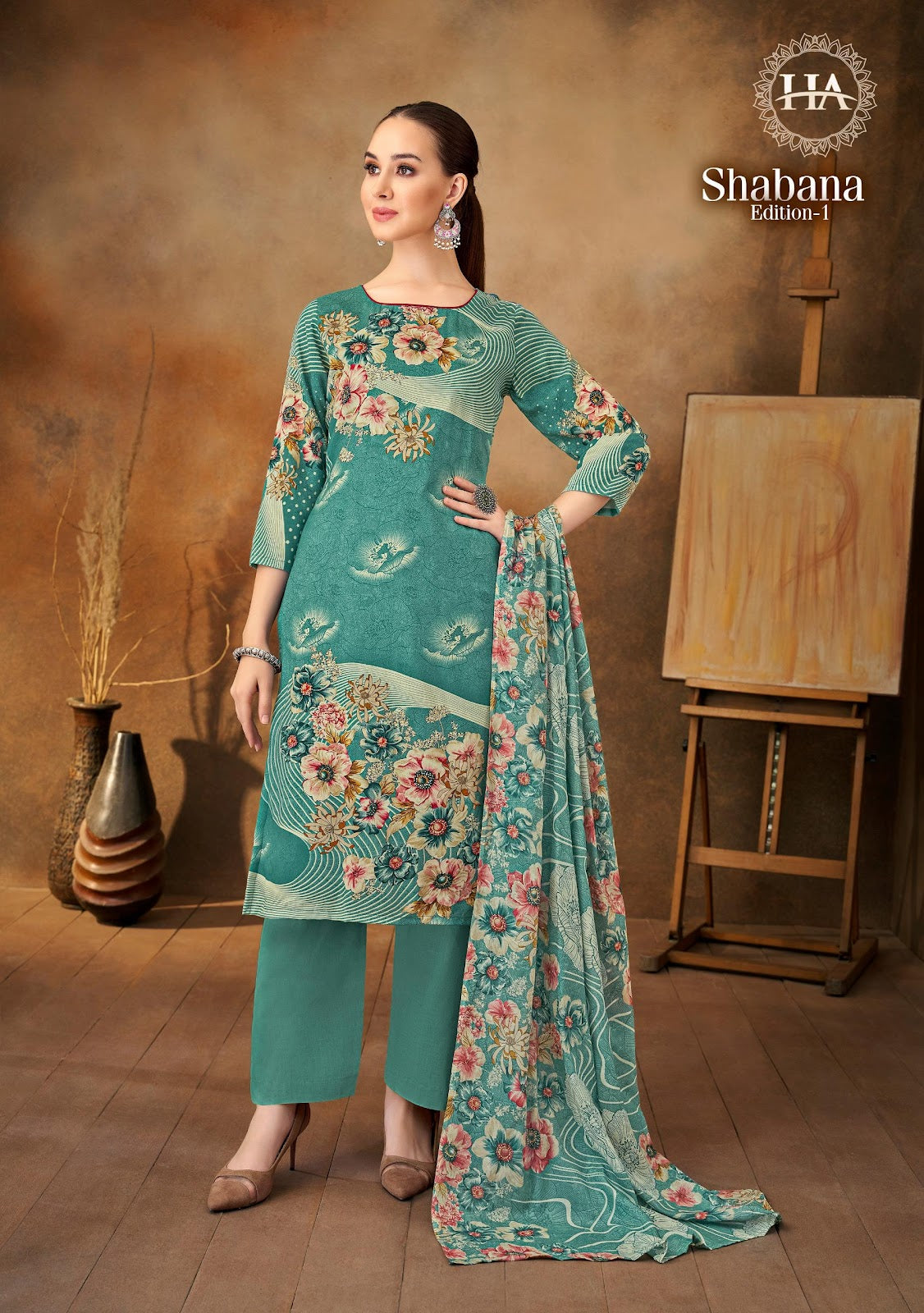 Shabana Edition 1 Harshit Fashion Viscose Rayon Karachi Salwar Suits Manufacturer India