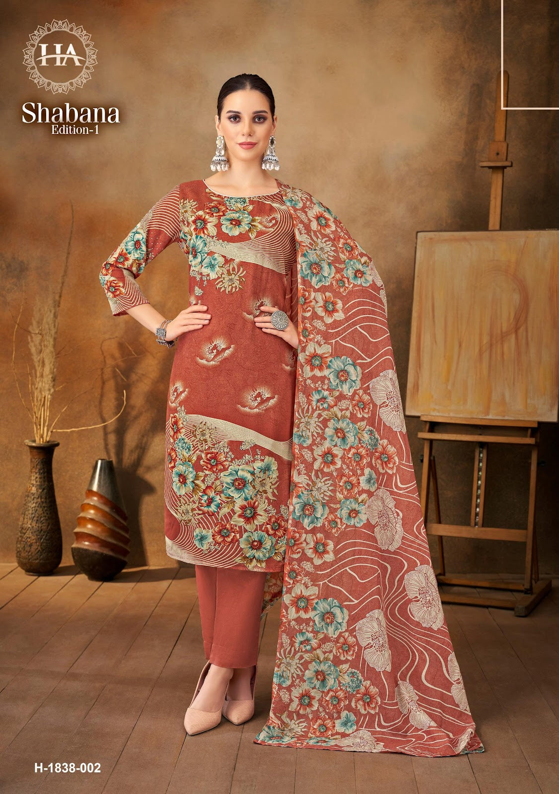 Shabana Edition 1 Harshit Fashion Viscose Rayon Karachi Salwar Suits Manufacturer India
