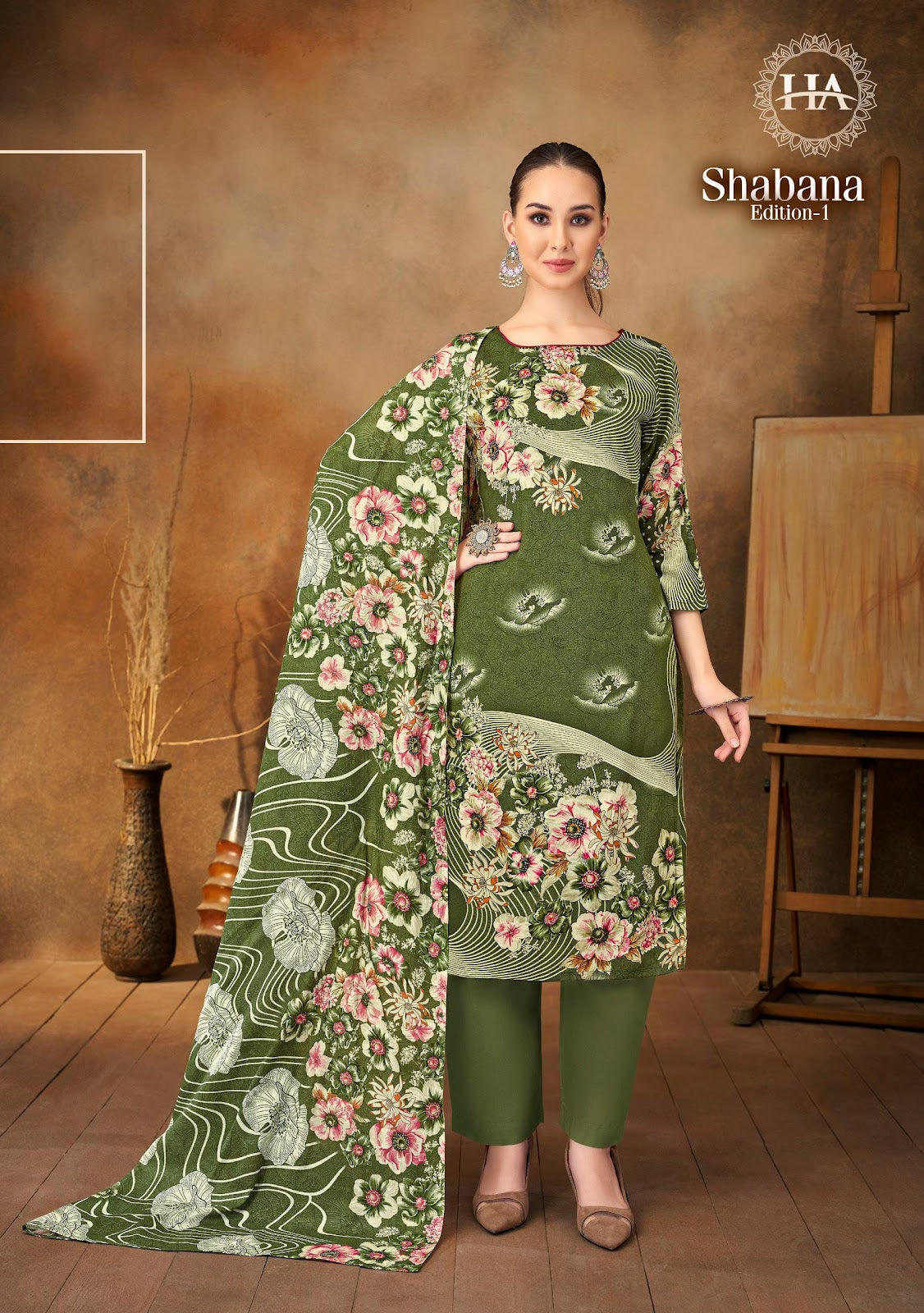 Shabana Edition 1 Harshit Fashion Viscose Rayon Karachi Salwar Suits Manufacturer India