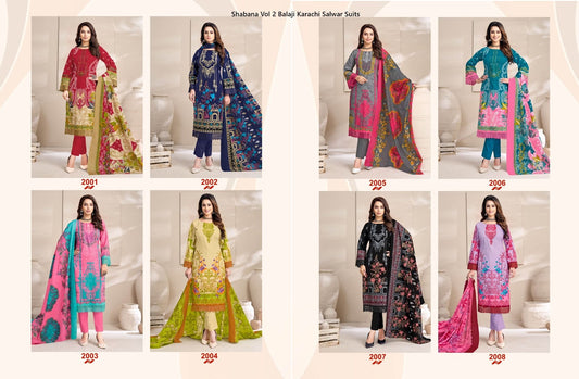 Shabana Vol 2 Balaji Cotton Karachi Salwar Suits Supplier India