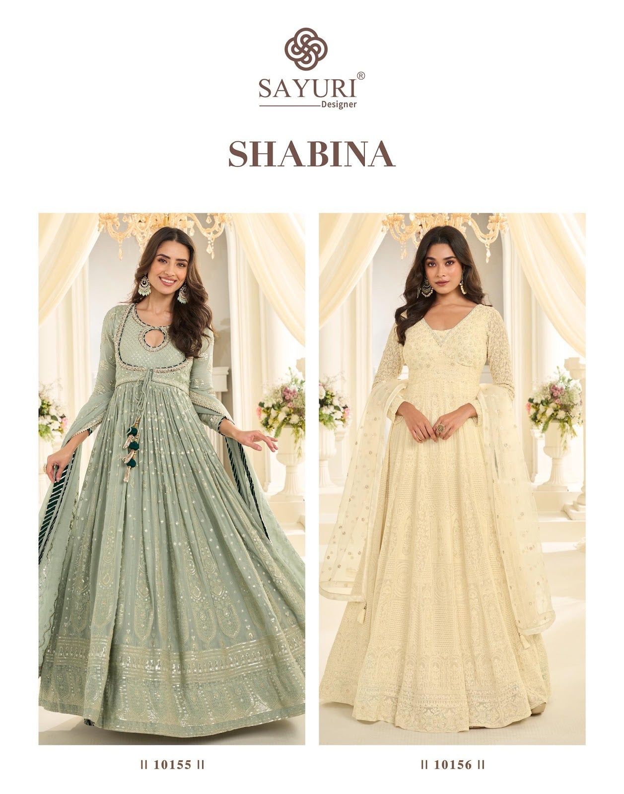 Shabina Sayuri Georgette Gown Dupatta Set Wholesaler India