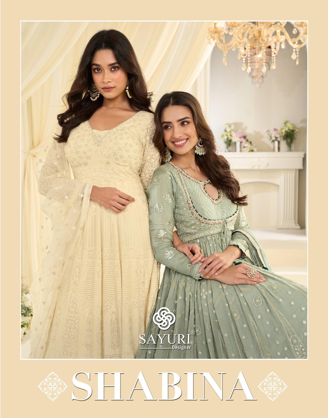 Shabina Sayuri Georgette Gown Dupatta Set Wholesaler India