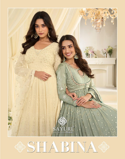 Shabina Sayuri Georgette Gown Dupatta Set Wholesaler India