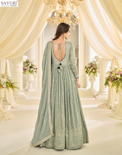 Shabina Sayuri Georgette Gown Dupatta Set Wholesaler India