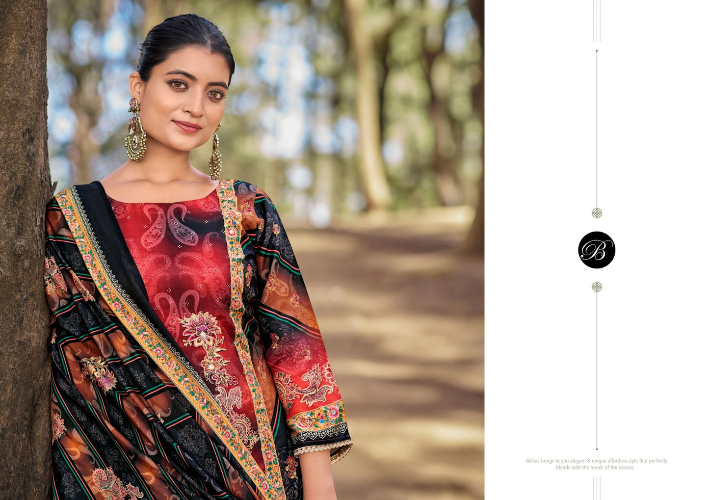 Shabnam Belliza Designer Studio Viscose Muslin Karachi Salwar Suits Exporter Ahmedabad