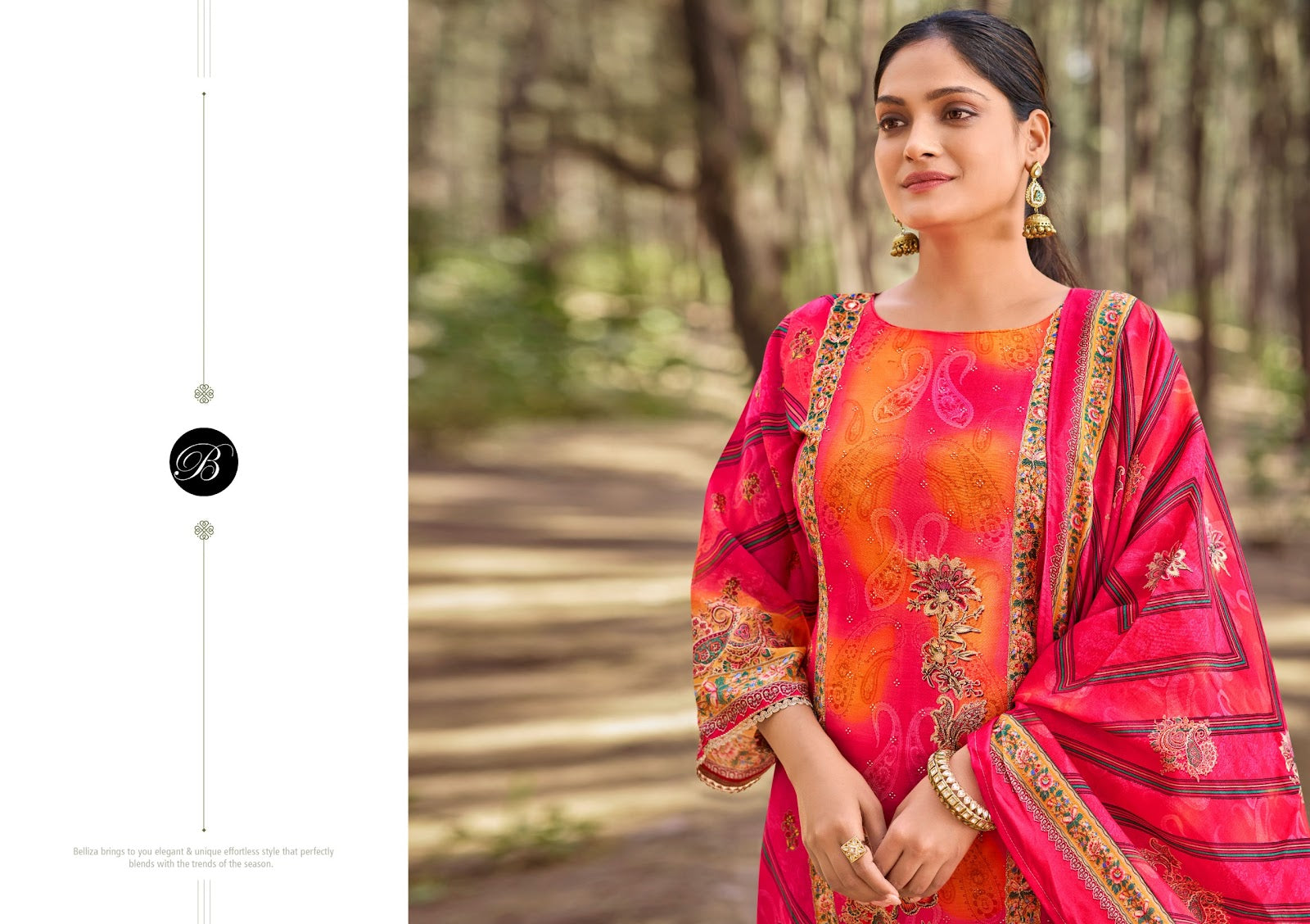 Shabnam Belliza Designer Studio Viscose Muslin Karachi Salwar Suits Exporter Ahmedabad