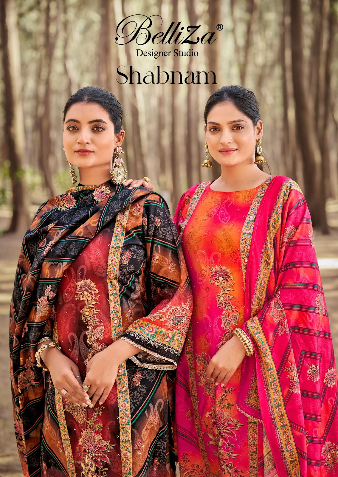 Shabnam Belliza Designer Studio Viscose Muslin Karachi Salwar Suits Exporter Ahmedabad