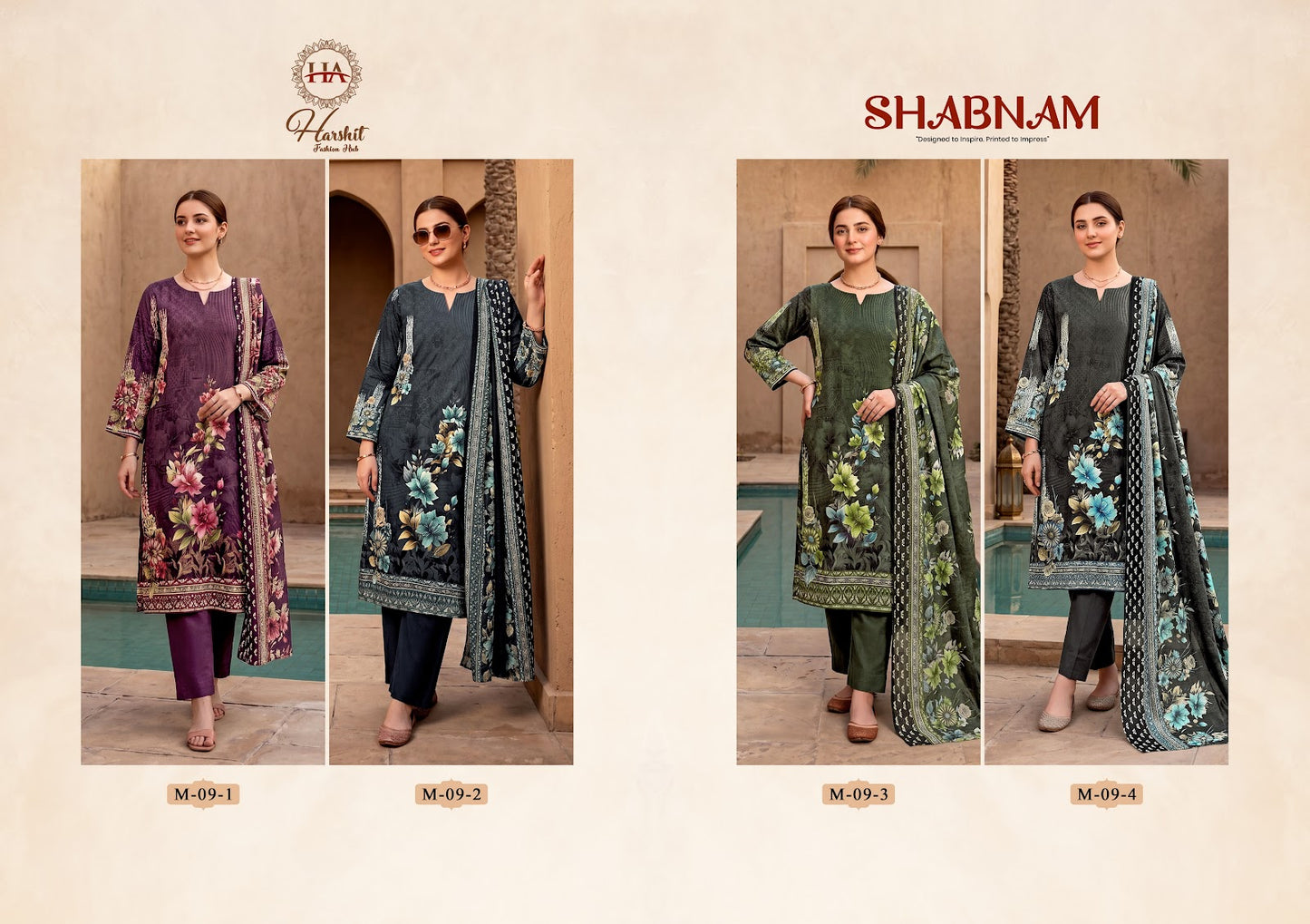 Shabnam Harshit Fashion Pure Zam Karachi Salwar Suits Wholesaler Gujarat