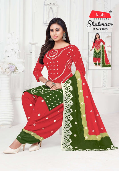 Shabnam Jash Bandhani Cotton Dress Material Supplier Gujarat