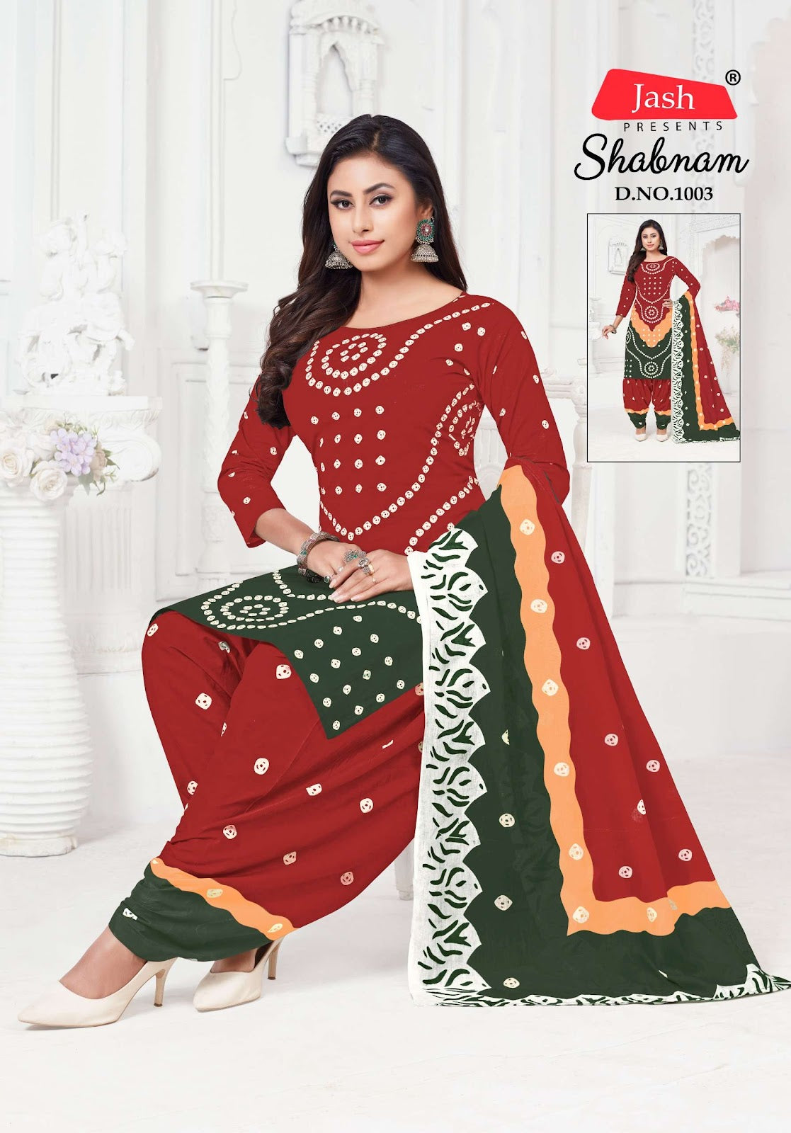 Shabnam Jash Bandhani Cotton Dress Material Supplier Gujarat