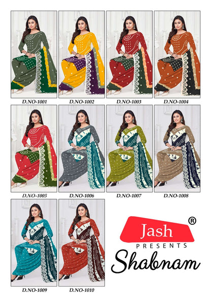 Shabnam Jash Bandhani Cotton Dress Material Supplier Gujarat