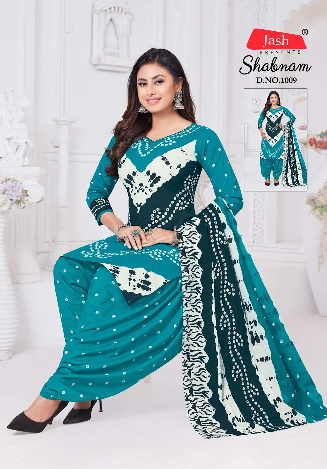 Shabnam Jash Bandhani Cotton Dress Material Supplier Gujarat