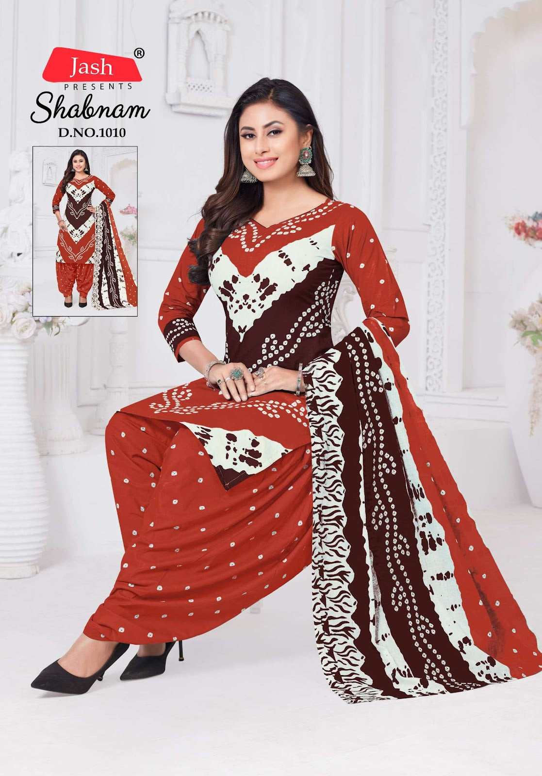 Shabnam Jash Bandhani Cotton Dress Material Supplier Gujarat