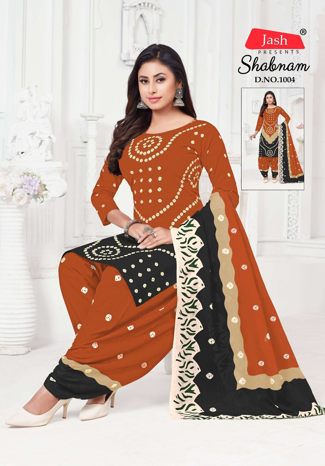 Shabnam Jash Bandhani Cotton Dress Material Supplier Gujarat