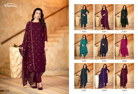 Shabnam Vishnu Impex Georgette Pant Style Suits Wholesale Rate