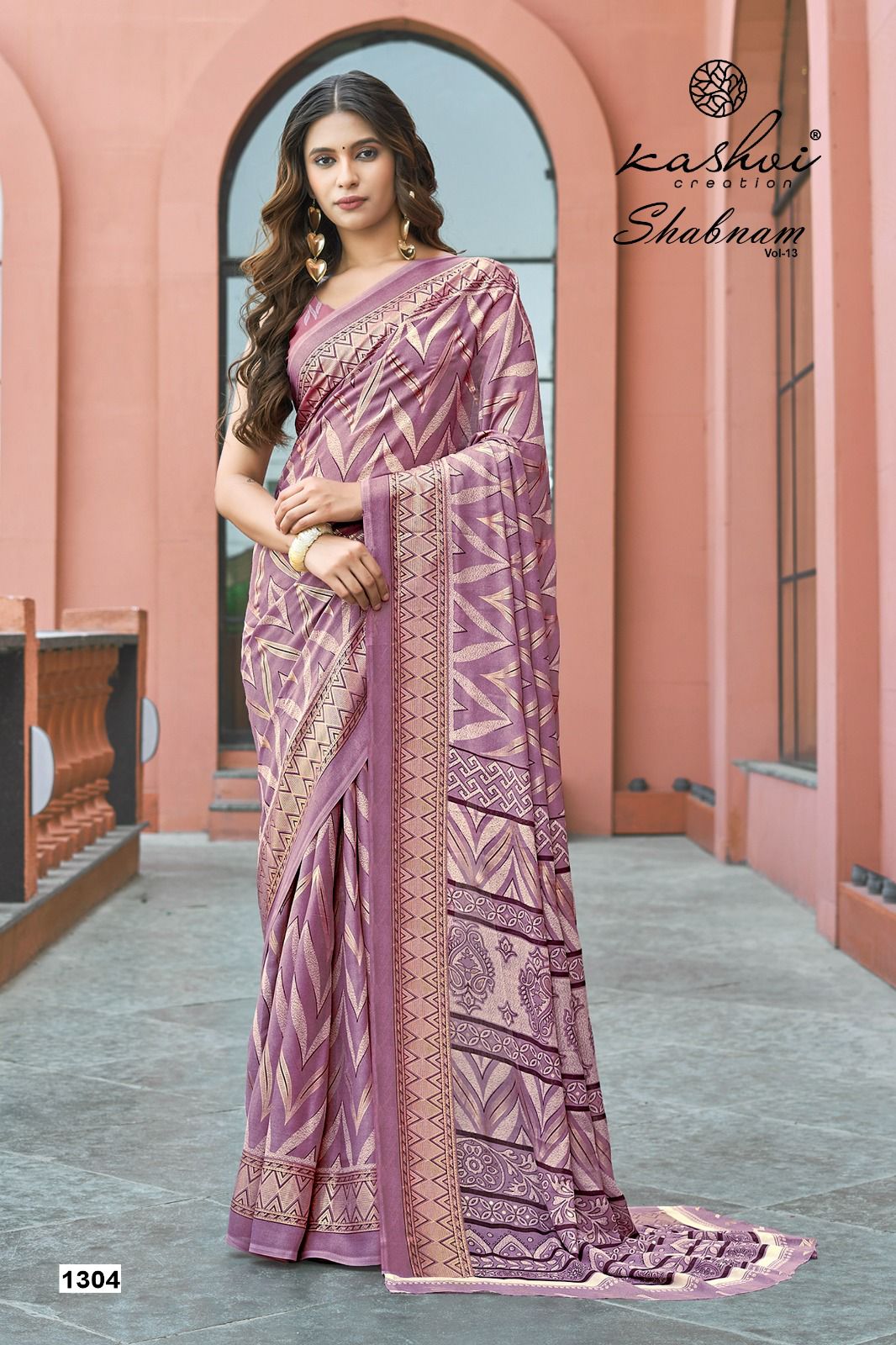 Shabnam Vol 13 Kashvi Creation Dull Moss Sarees Wholesaler Gujarat