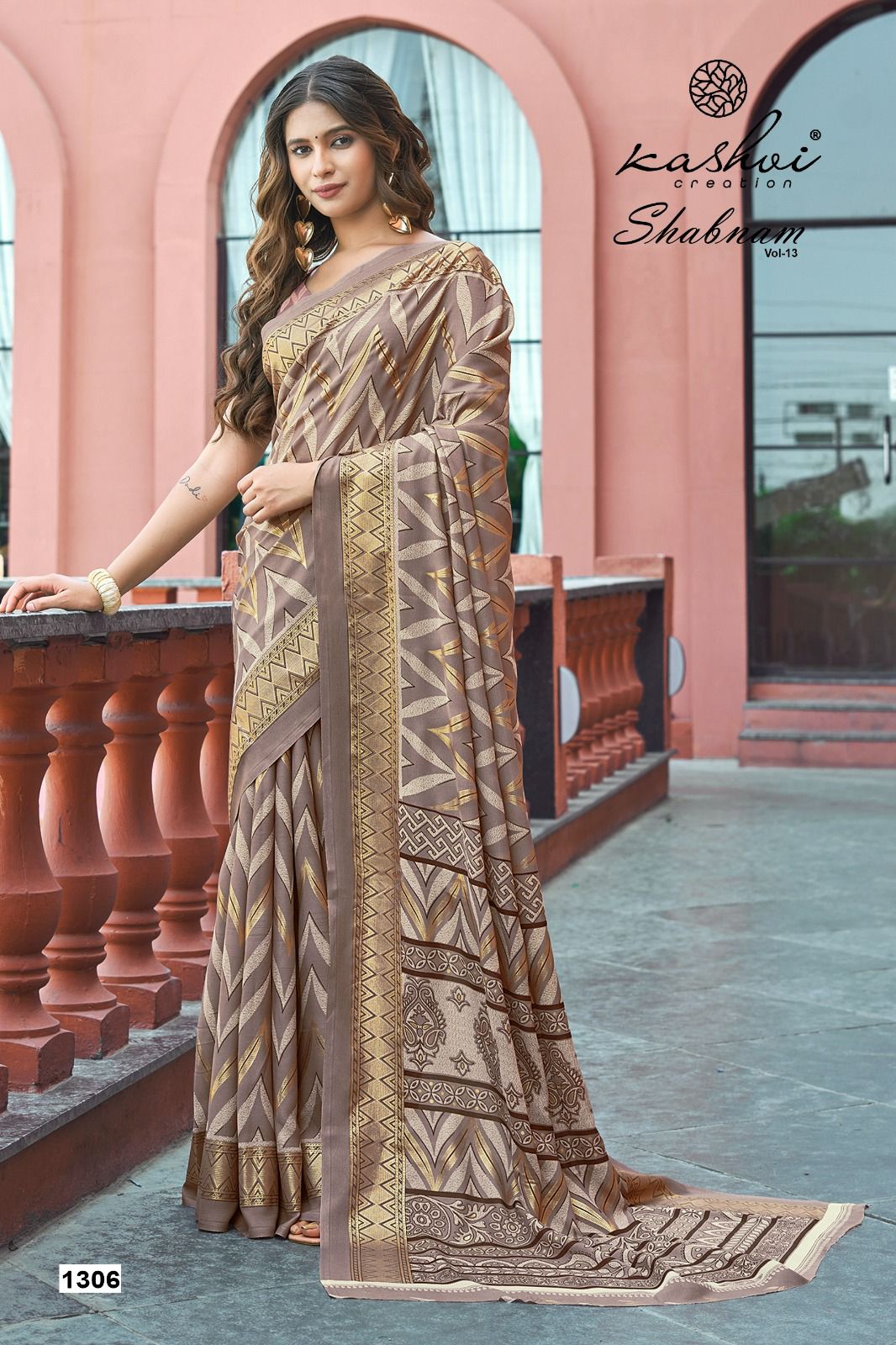 Shabnam Vol 13 Kashvi Creation Dull Moss Sarees Wholesaler Gujarat