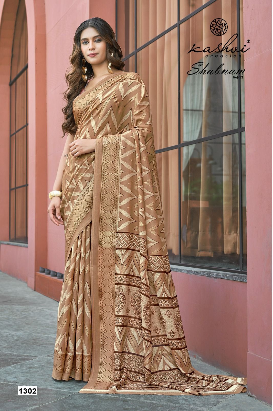 Shabnam Vol 13 Kashvi Creation Dull Moss Sarees Wholesaler Gujarat