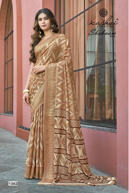 Shabnam Vol 13 Kashvi Creation Dull Moss Sarees Wholesaler Gujarat