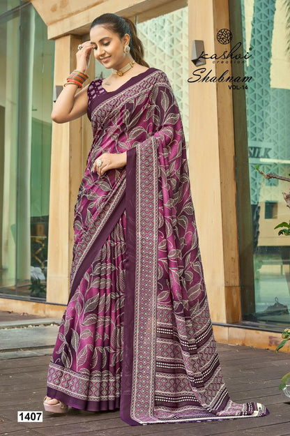 Shabnam Vol 14 Kashvi Creation Dull Moss Sarees Exporter Gujarat