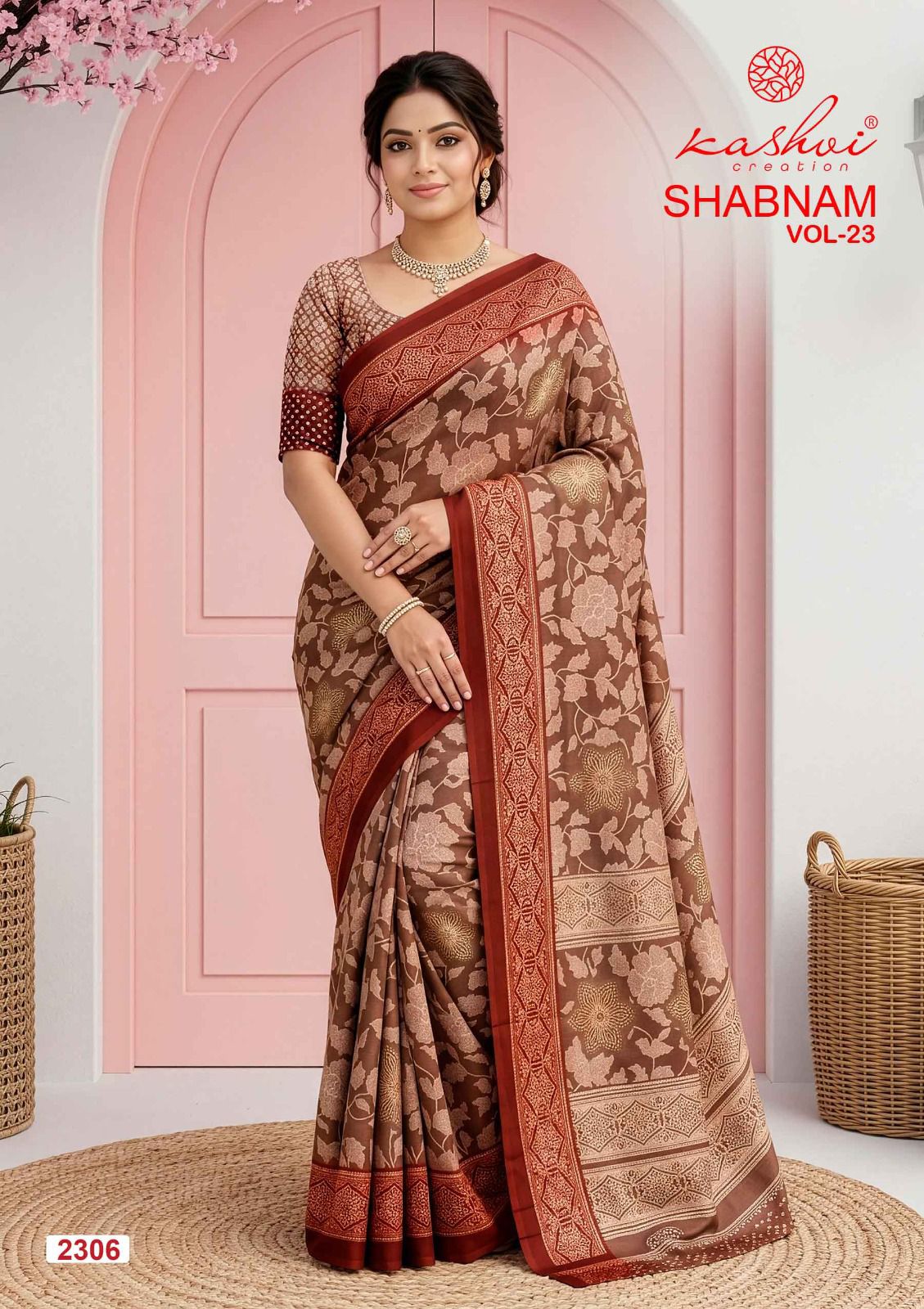 Shabnam Vol 23 Kashvi Creation Dull Moss Sarees Exporter Ahmedabad