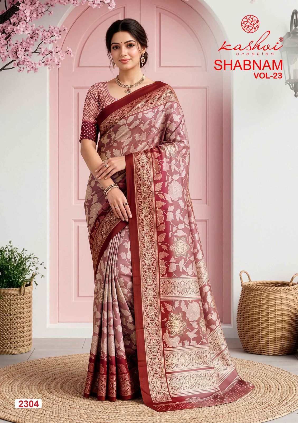 Shabnam Vol 23 Kashvi Creation Dull Moss Sarees Exporter Ahmedabad