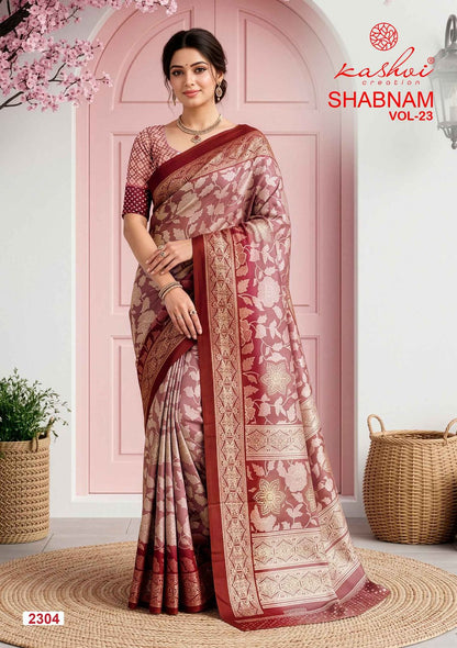 Shabnam Vol 23 Kashvi Creation Dull Moss Sarees Exporter Ahmedabad