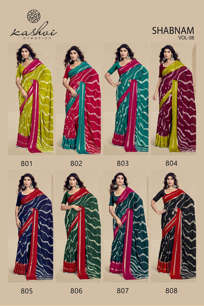 Shabnam Vol 9 Kashvi Creation Dull Moss Sarees Wholesale Price