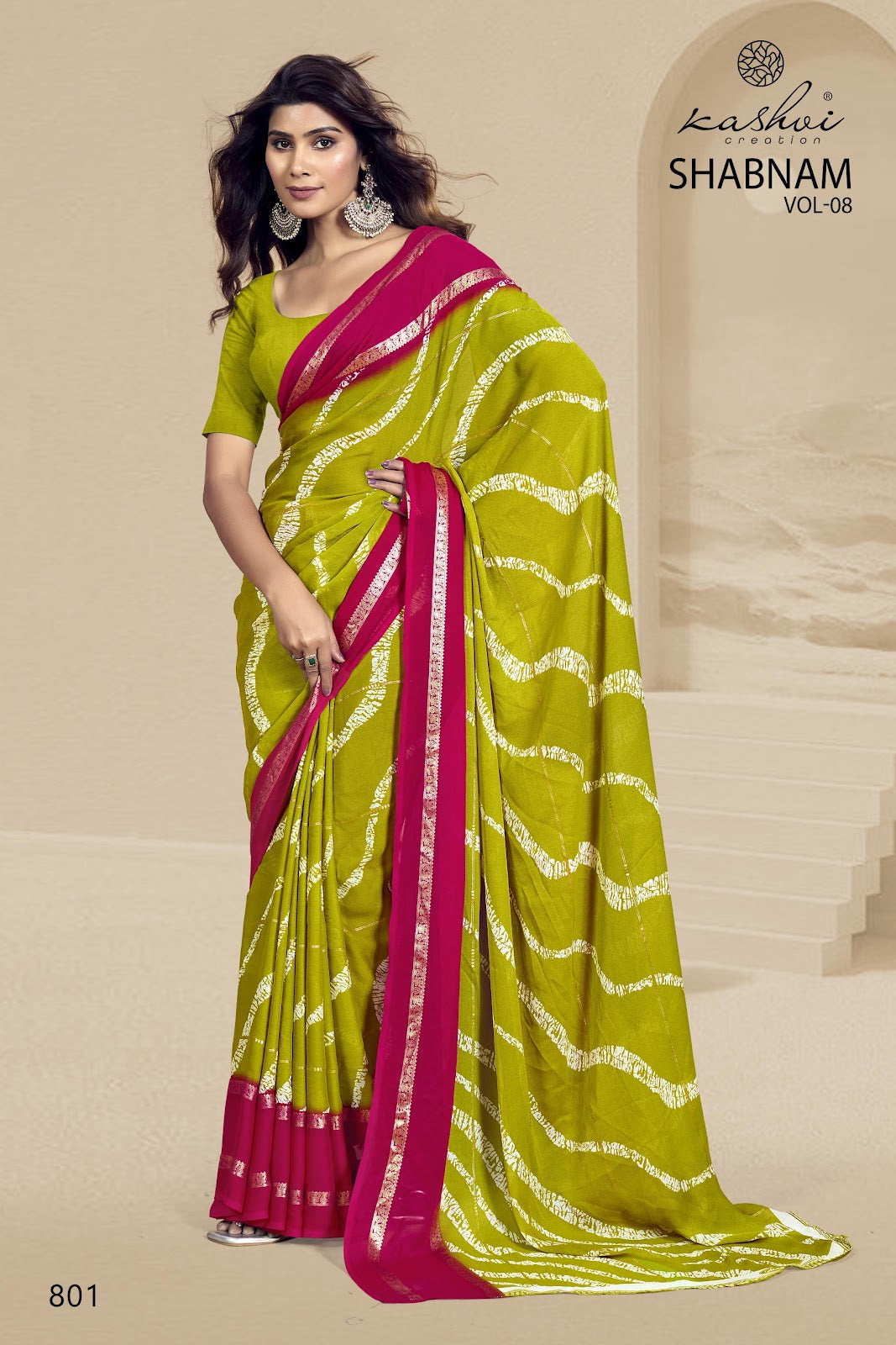 Shabnam Vol 9 Kashvi Creation Dull Moss Sarees Wholesale Price