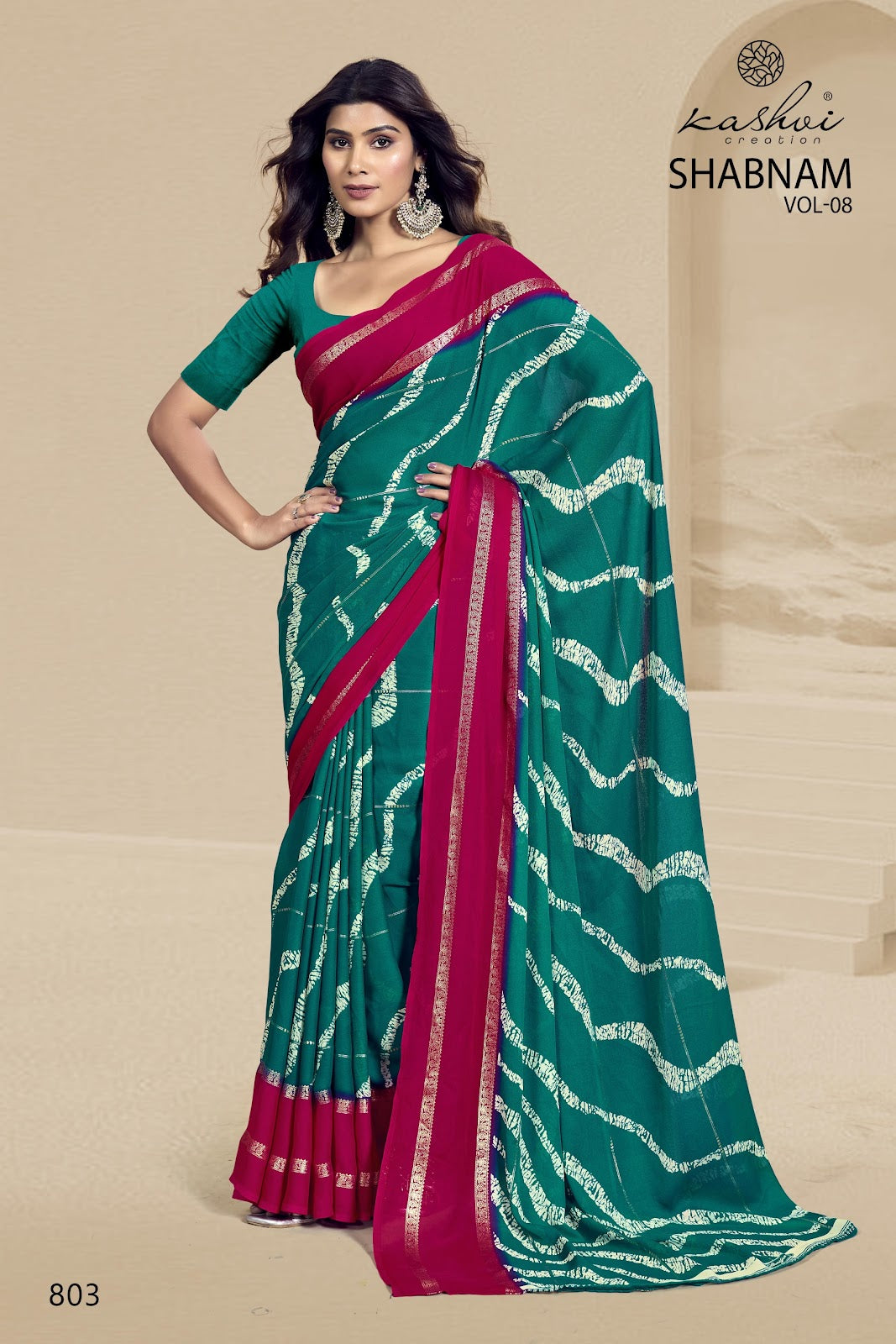 Shabnam Vol 9 Kashvi Creation Dull Moss Sarees Wholesale Price