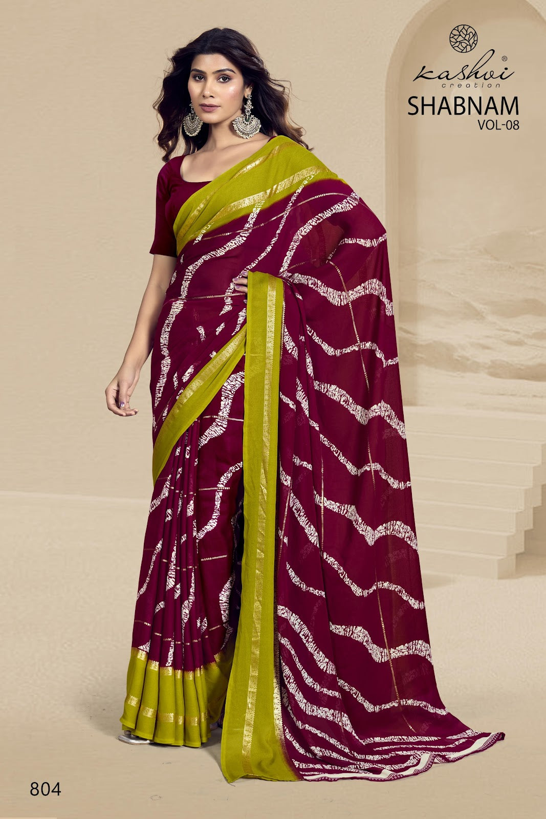 Shabnam Vol 9 Kashvi Creation Dull Moss Sarees Wholesale Price
