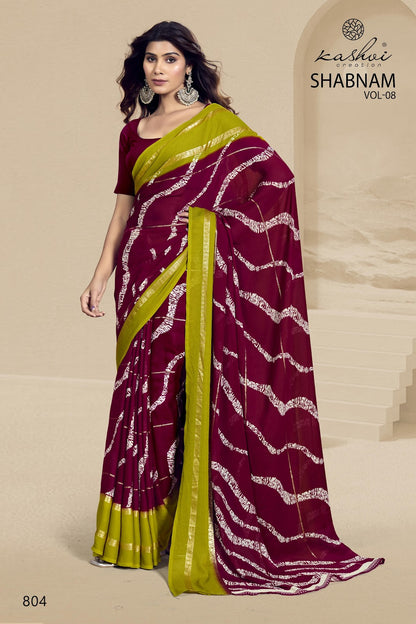 Shabnam Vol 9 Kashvi Creation Dull Moss Sarees Wholesale Price