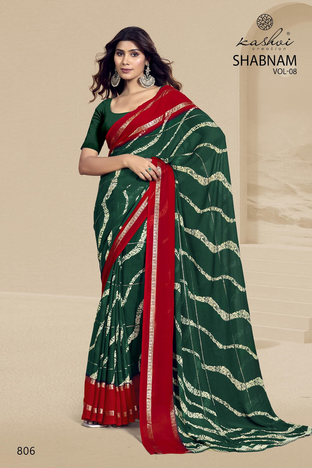 Shabnam Vol 9 Kashvi Creation Dull Moss Sarees Wholesale Price