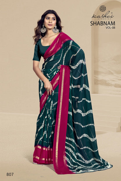 Shabnam Vol 9 Kashvi Creation Dull Moss Sarees Wholesale Price
