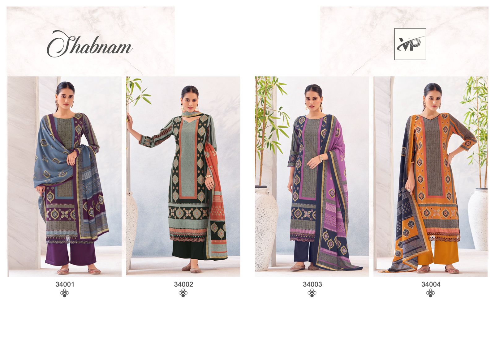 Shabnam Vp Jaam Cotton Plazzo Style Suits