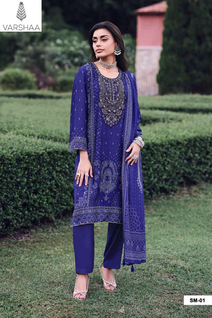 Shabnama Varshaa Russian Pant Style Suits Supplier