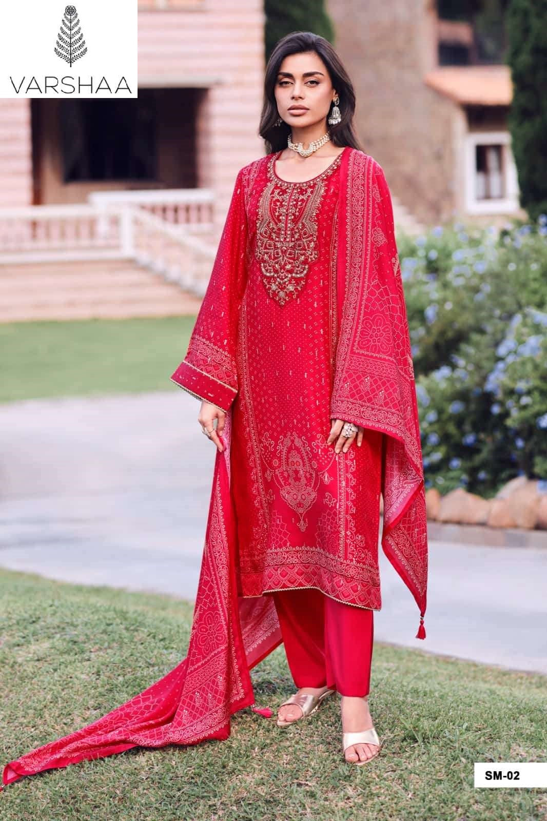 Shabnama Varshaa Russian Pant Style Suits Supplier