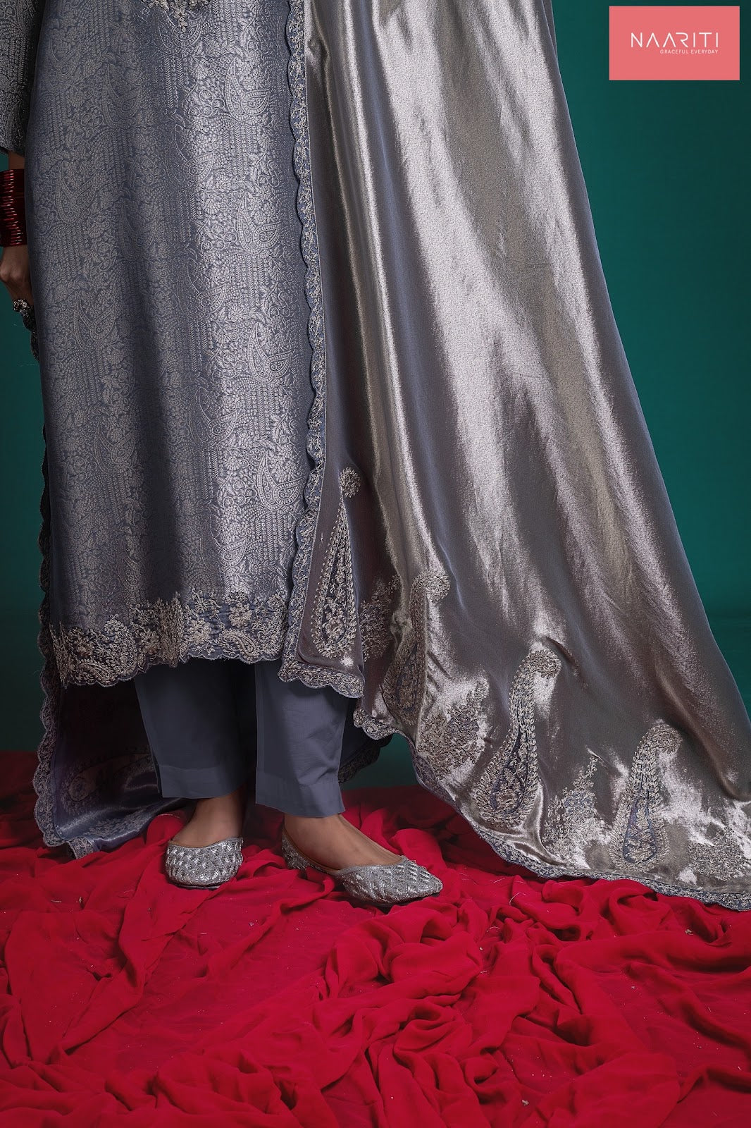 Shadeen 127 Naariti Silk Jacquard Pant Style Suits Supplier Gujarat