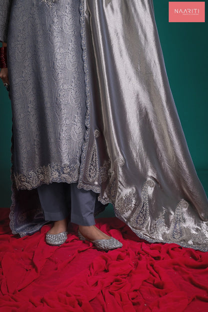 Shadeen 127 Naariti Silk Jacquard Pant Style Suits Supplier Gujarat