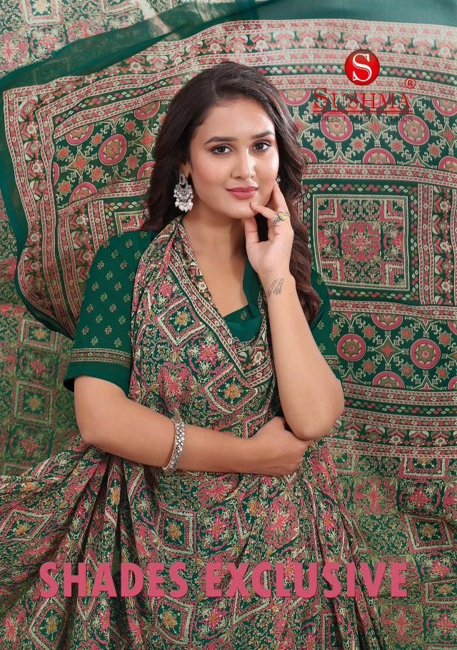 Shades Exclusive Sushma Georgette Sarees Manufacturer Ahmedabad