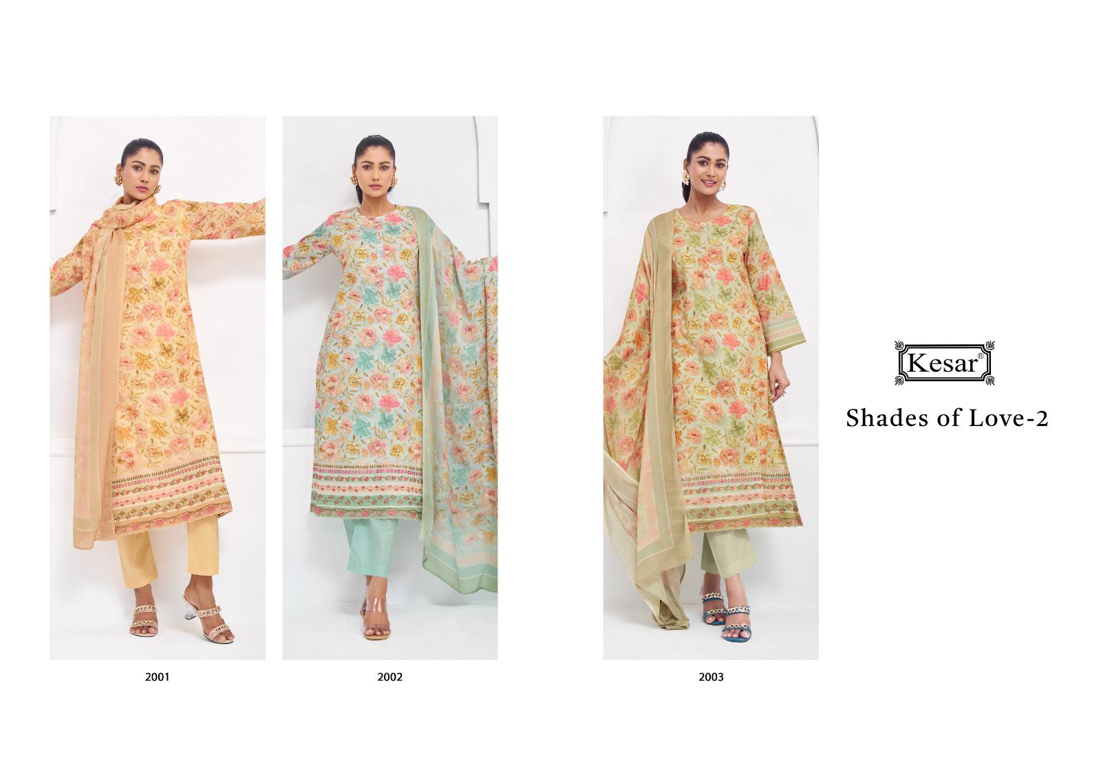 Shades Of Love 2 Kesar Pure Lawn Pant Style Suits Supplier Ahmedabad