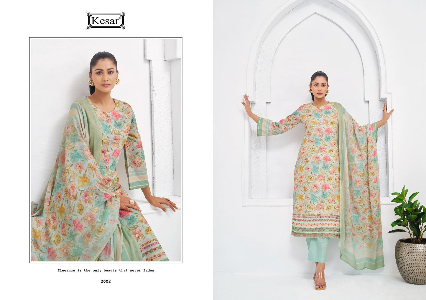 Shades Of Love 2 Kesar Pure Lawn Pant Style Suits Supplier Ahmedabad