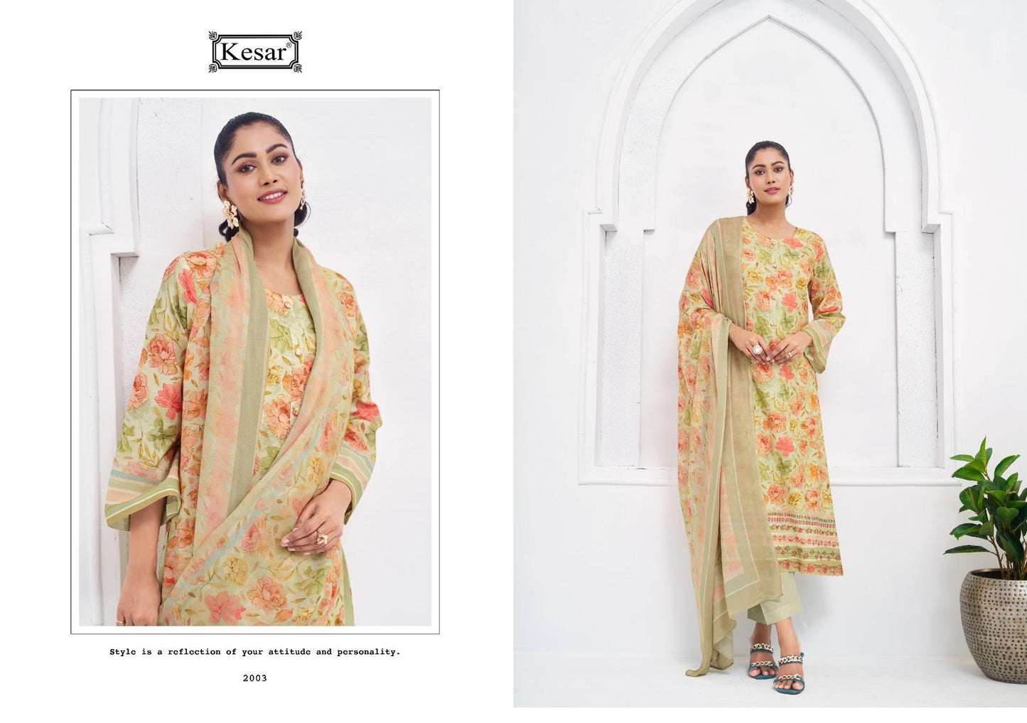 Shades Of Love 2 Kesar Pure Lawn Pant Style Suits Supplier Ahmedabad