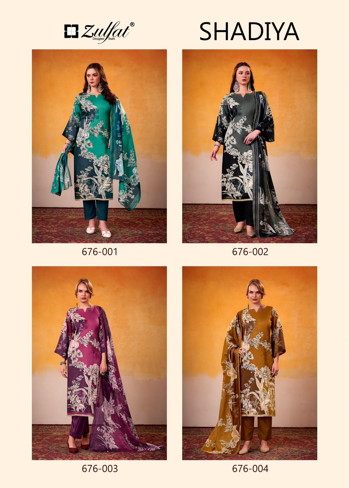 Shadiya Zulfat Designer Jam Cotton Karachi Salwar Suits Manufacturer India