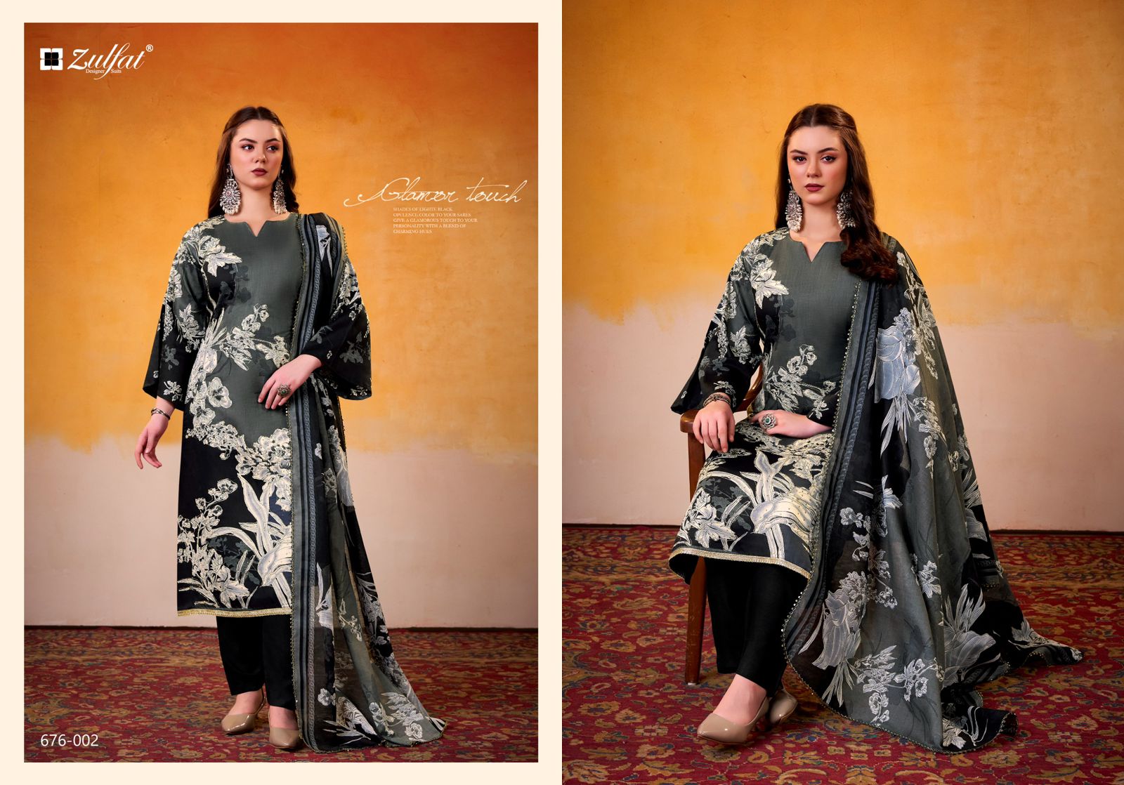 Shadiya Zulfat Designer Jam Cotton Karachi Salwar Suits Manufacturer India