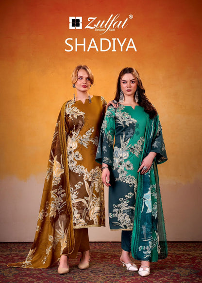 Shadiya Zulfat Designer Jam Cotton Karachi Salwar Suits Manufacturer India