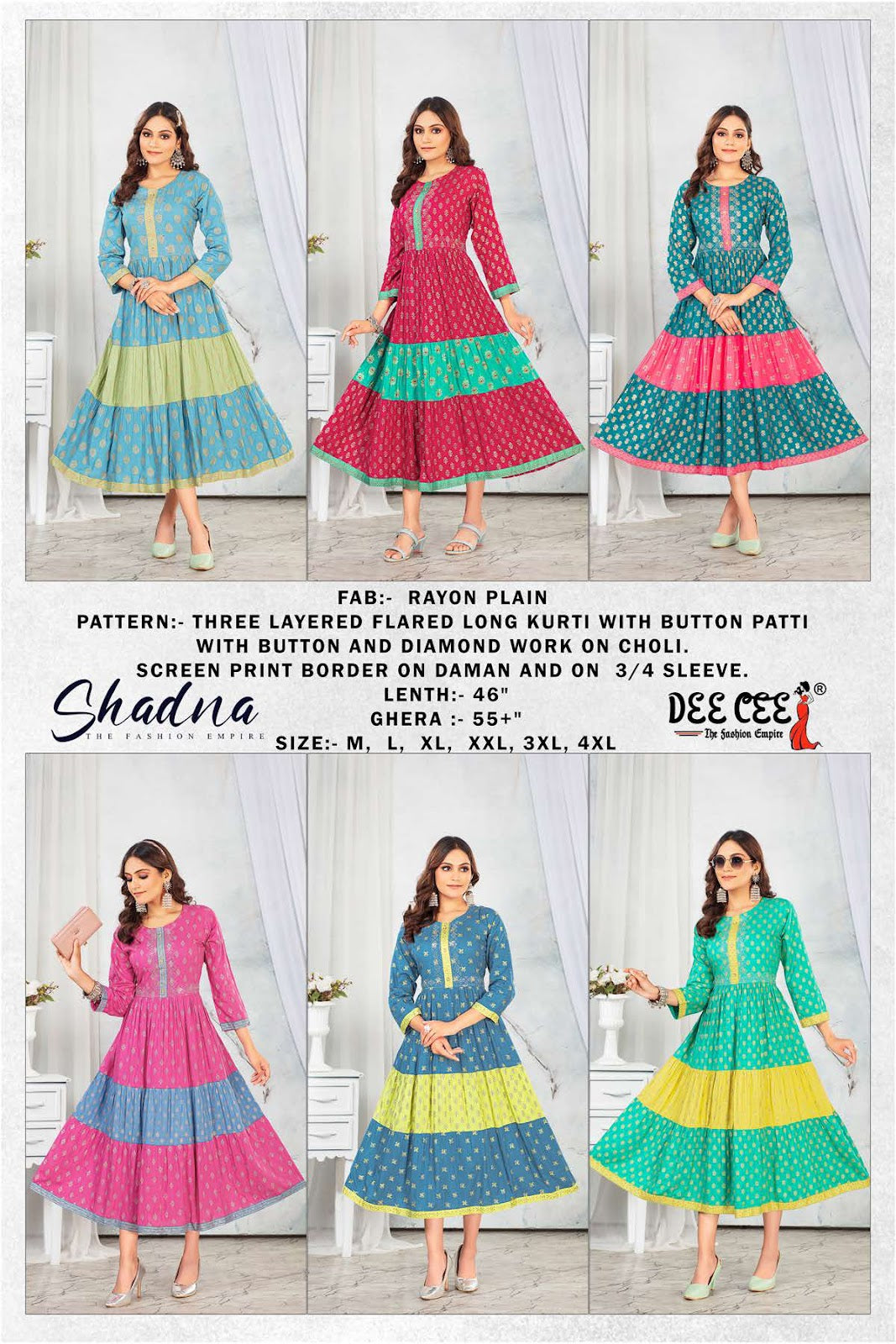 Shadna Deecee Rayon Anarkali Kurtis Exporter